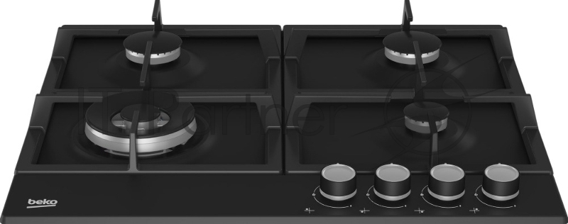 Встраиваемая газовая варочная поверхность BEKO Встраиваемая газовая варочная поверхность BEKO/ Газовая поверхность: 4 газовые конфорки (в т.ч. Wok). Панель управления спереди. Газ-контроль. Высокоэффективные конфорки. Встроенный электроподжиг. Чугунн
