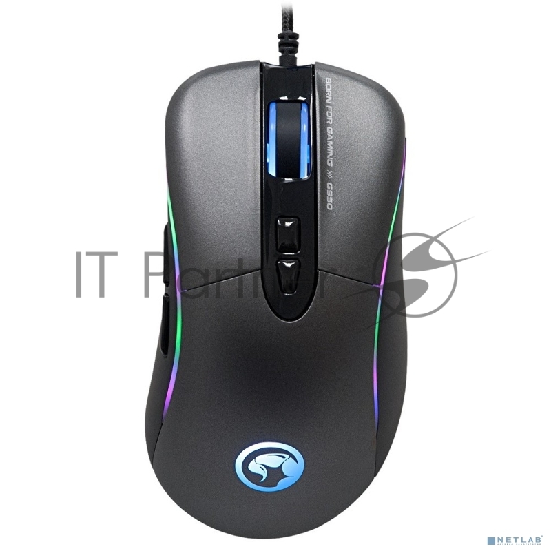 Мышь MARVO G950 Black USB {Мышь игровая проводная оптическая, 4000dpi, Сенсор Avago A3050, 7 кнопок, RGB подсветка, Программируемые кнопки, Сменные боковины, USB, Кабель 1,8 м}