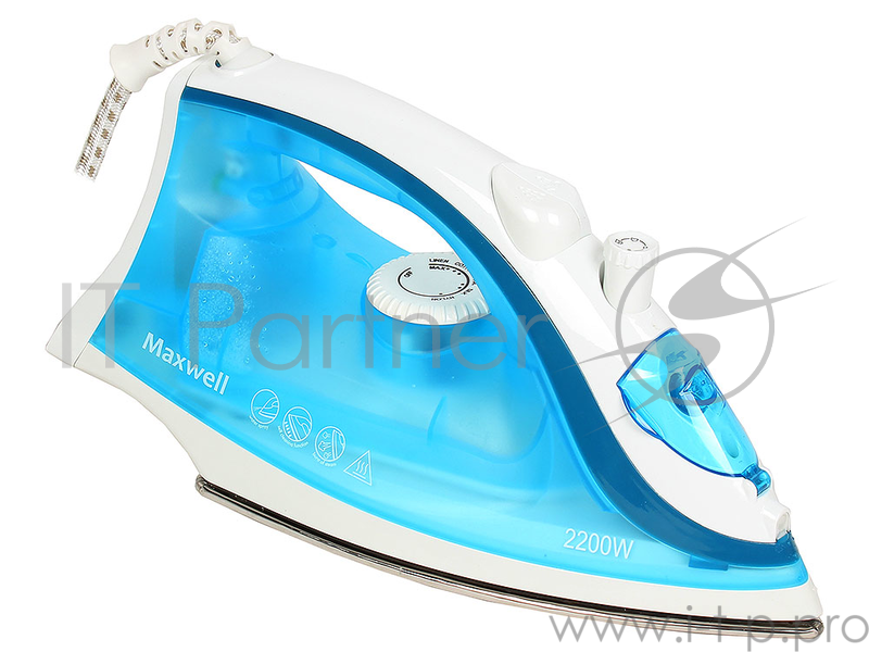 Утюг Maxwell MW-3046(В) Мощность 2000 Вт,подошва из нержавеющей стали,паровой удар