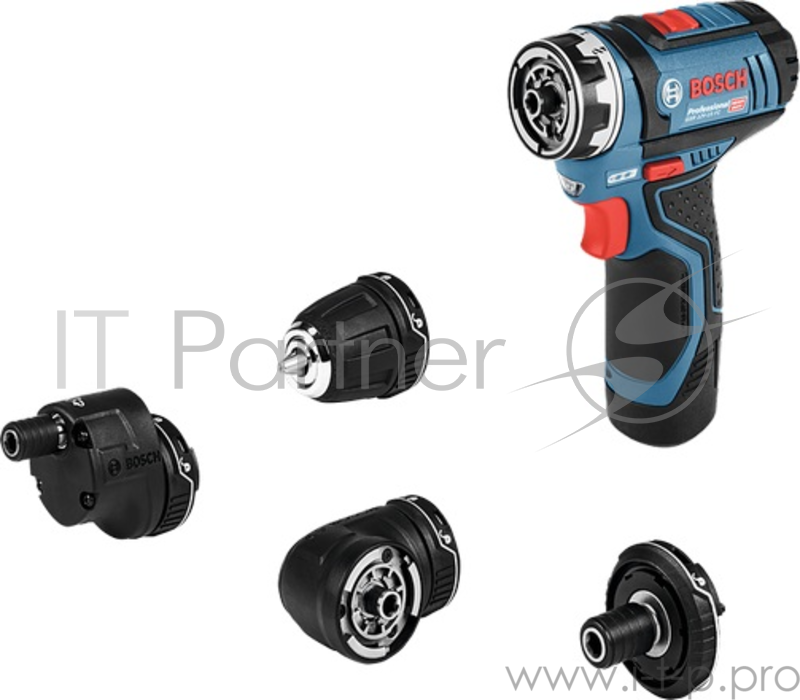 Дрель-шуруповёрт Bosch GSR 12V-15 FC Professional 06019F6000, аккум. (Li-Ion 12В, 400/1300об./мин., быстроз.) + доп.аккум. + кейс