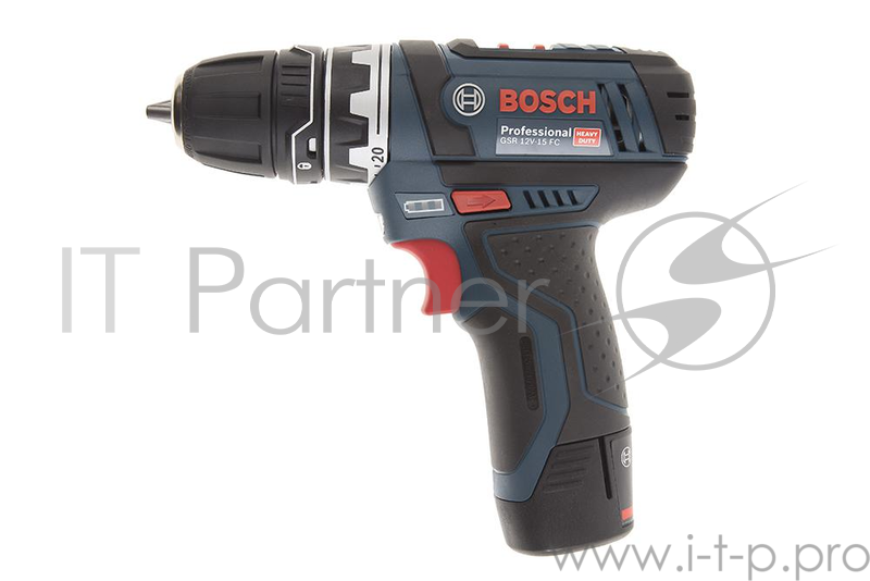 Дрель-шуруповёрт Bosch GSR 12V-15 FC Professional 06019F6000, аккум. (Li-Ion 12В, 400/1300об./мин., быстроз.) + доп.аккум. + кейс