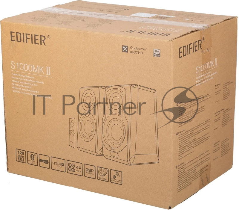 Колонки Edifier S1000MKII Brown (2.0,Bluetooth 5.0,ДУ,2x 25 Вт (ВЧ), 2x 35 Вт (СЧ/НЧ)