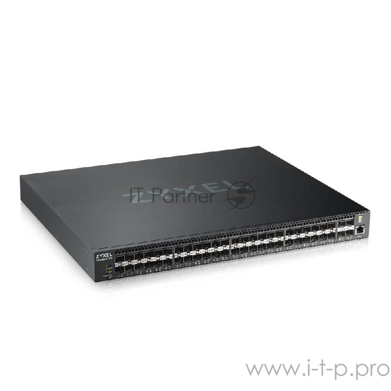 Коммутатор ZYXELXGS4600-52F AC L3 Managed Switch, 48 port Gig SFP, 4 dual pers. and 4x 10G SFP+, stackable, dual PSU AC