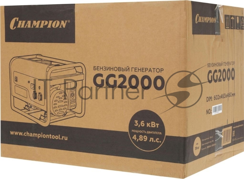 Генератор CHAMPION GG2000 2/2.3Квт ОHV 4.89лс 15л 39кг