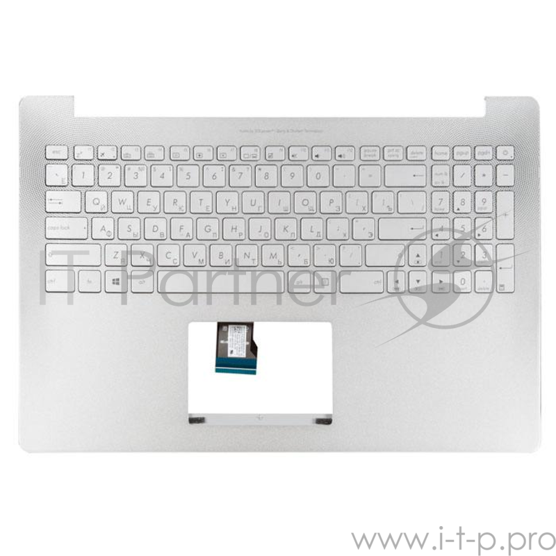 клавиатура для ноутбука Asus N501JW-1A с топкейсом, серебристый с подсветкой без крепления под HDD