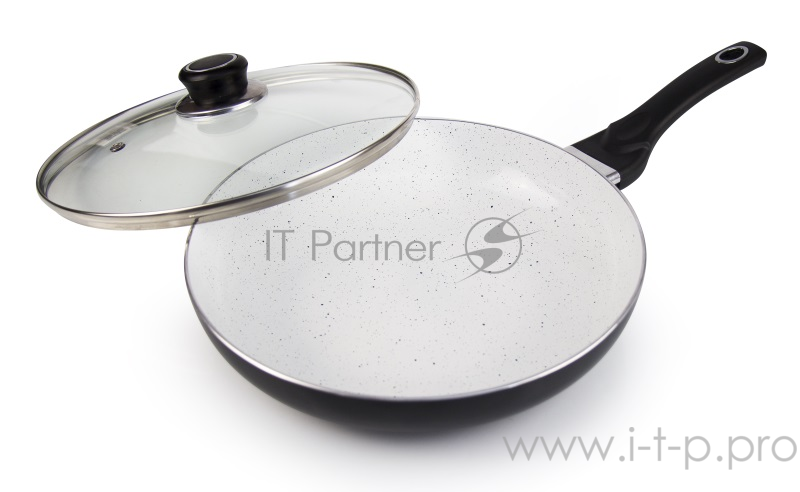 Сковорода GALAXY GL 9820 со стекл. крышкой д.26см(Диаметр 26 см. Мраморное керамическое покрытие Excilon. Высококачественный алюминий. Крышка из жаропрочного стекла. Эргономичная ручка. Индукционное термоаккумулирующее дно. Походит для всех типов пли