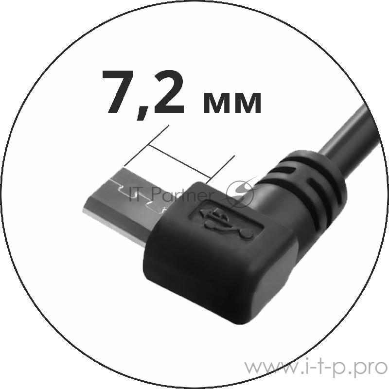 Greenconnect Кабель 3.0m USB 2.0, AM/microB 5pin угловой, черный, 28/28 AWG, экран, армированный, морозостойкий, GCR-UA4MCB1-BB2S-3.0m Greenconnect Кабель 3.0m USB 2.0, AM/microB 5pin угловой, черный, 28/28 AWG, экран, армированный, морозостойкий, GC