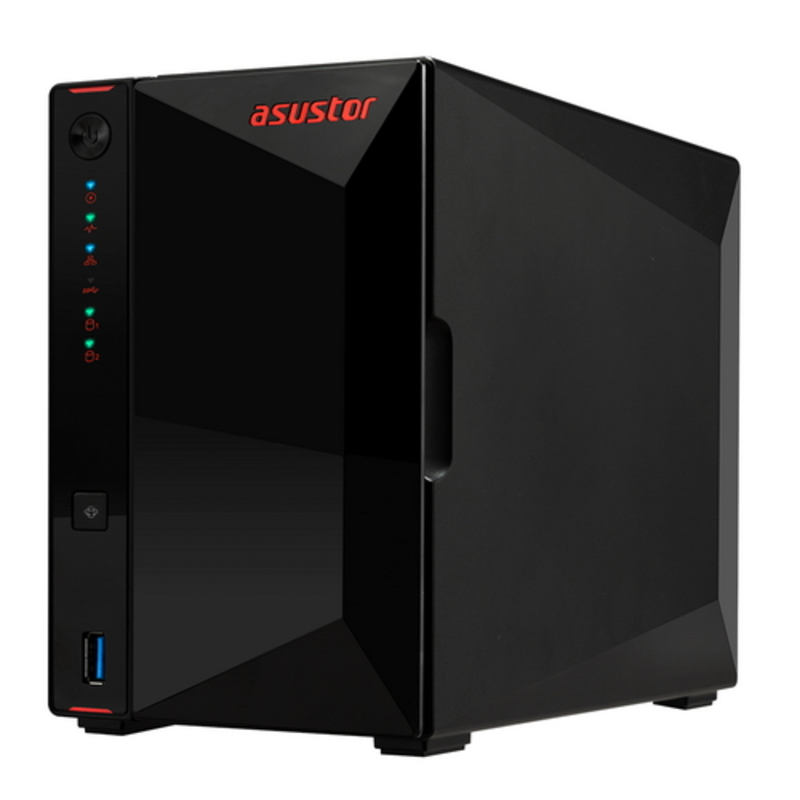 Сетевое хранилище ASUSTOR AS5202T 2-Bay NAS/Media player/Intel Celeron J4005 2.0GHz up to 2.7GHz (Dual-Core ), 2GB SO-DIMM DDR4, noHDD(HDD,SSD),/2x 2,5Gb (LAN)/3xUSB3.2,HDMI/4ip camera license 90IX0171-BW3S10