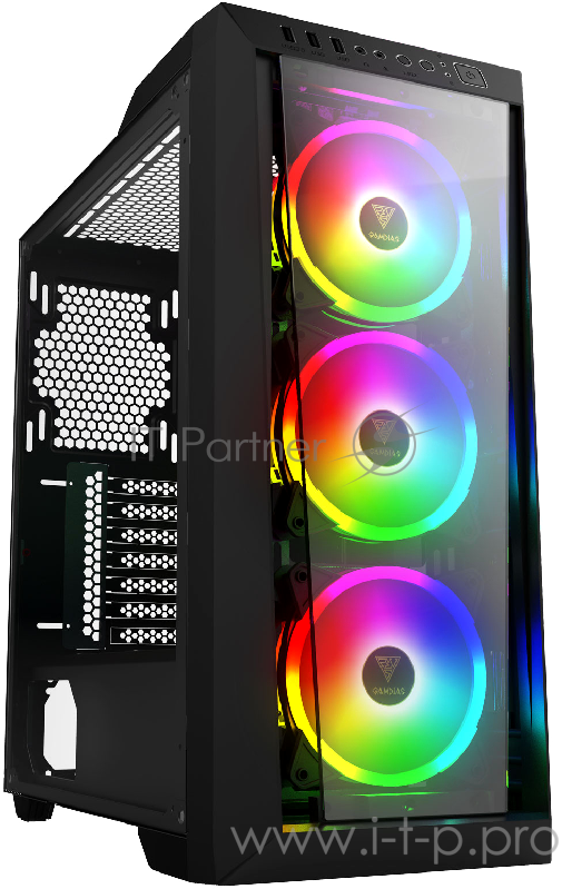 Gamdias TALOS M1 Lite Игровой корпус чёрный (ATX, закаленное стекло, RGB fan 3x120 мм, 1xUSB 3.0, 2xUSB 2.0, HD Audio)