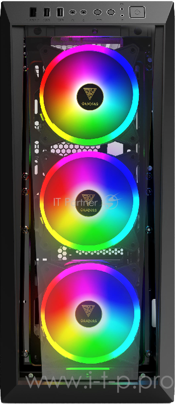 Gamdias TALOS M1 Lite Игровой корпус чёрный (ATX, закаленное стекло, RGB fan 3x120 мм, 1xUSB 3.0, 2xUSB 2.0, HD Audio)