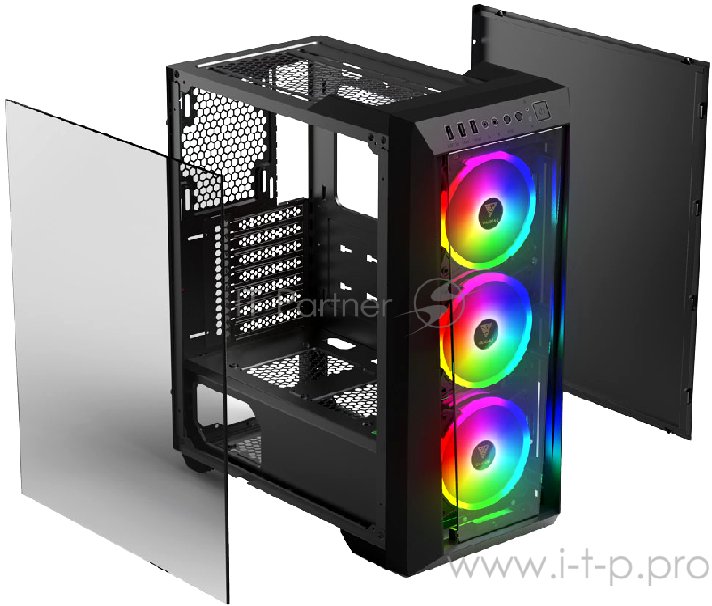 Gamdias TALOS M1 Lite Игровой корпус чёрный (ATX, закаленное стекло, RGB fan 3x120 мм, 1xUSB 3.0, 2xUSB 2.0, HD Audio)