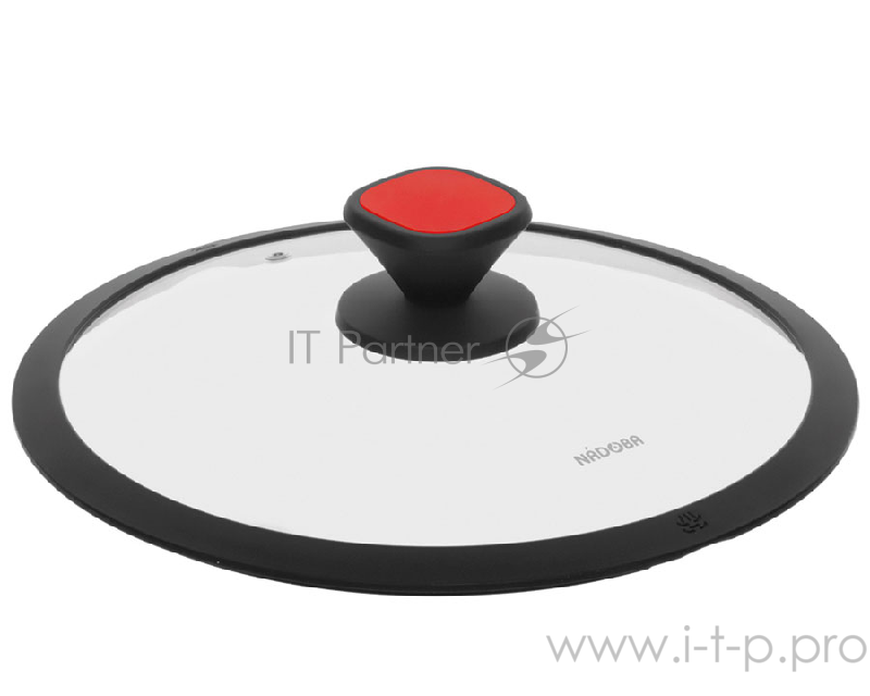 Стеклянная крышка с силиконовым ободом, 24 см, NADOBA, серия GUSTA