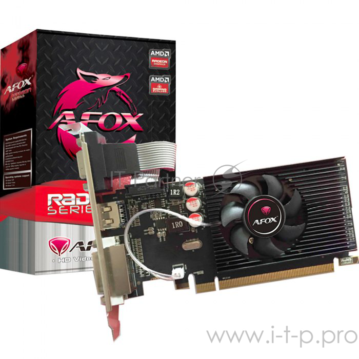 Видеокарта AFOX Radeon R5 220 2GB DDR3 64Bit DVI HDMI VGA LP Single Fan PCI-E 16x AFR5220-2048D3L5