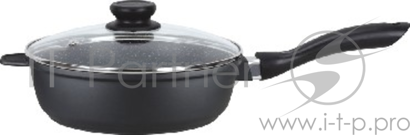 Сотейник WINNER WR-8129 28см со стеклянной крышкой. Диаметр 28см,высота 7,0 см, толщина стенки 1,8мм, дна 4,2мм. Внутри мраморное 2-х слойное антипригарное покрытие, снаружи жаростойкое покрытие. Ручки бакелитовые с покрытием Soft Touch. Подходит для