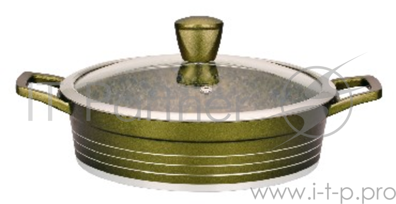 Сотейник WINNER WR-1362 GREEN STONE 28см 4,5л 28см/4,5л, тощина стенки 2,3мм, толщина дна 4,5мм, высота 8см. Внутри антипригарное цветное гранитное покрытие, снаружи жаростойкое цветное лаковое покрытие. Ручка крышки бакелитовая с покрытием Soft Touc