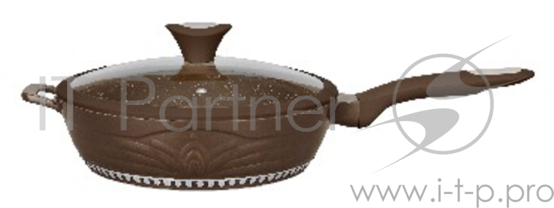 Сотейник WINNER WR-8190 28см. 28см. со стеклянной крышкой с силикон, ободком.Толщина стенки 2,3мм, дна 4,5мм, высота 7,5см. Внутри антипригарное цветное мраморное покрытие, снаружи жаростойкое цветное мраморное покрытие. Ручки бакелитовые с покрытием