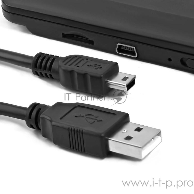 Кабель Greenconnect Кабель интерфейсный USB 2.0 1m Premium AM / mini 5P, 28 / 28 AWG двойное экранирование, антифриз, черный