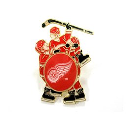 Значок металлический три игрока Detroit Red Wings