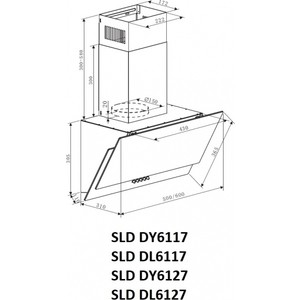 Встраиваемые вытяжки Schaub Lorenz Настенная вытяжка, Ширина 60 см, Отвод/рециркуляция, 700 м3/час, Механическое управление, 3-х ступенчатая регулировка скорости, галогенновое освещение 2*20Вт, Металлические моющиеся жироулавливающий фильтр, Уровень
