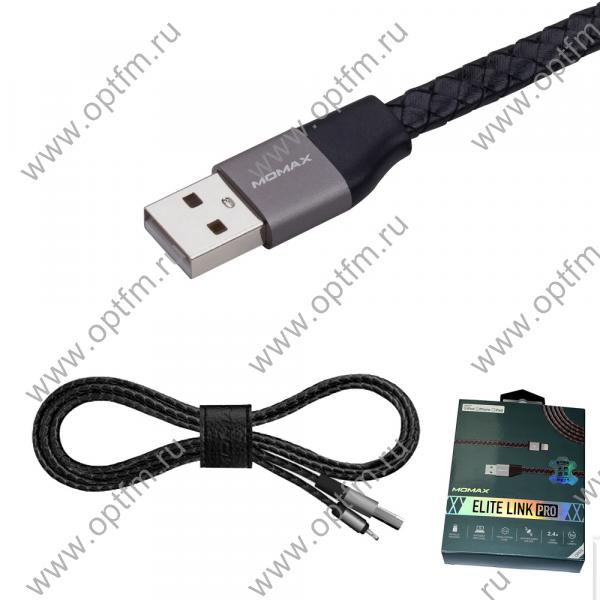 Кабель USB - Apple 8pin/lightning MOMAX DL2D, черный