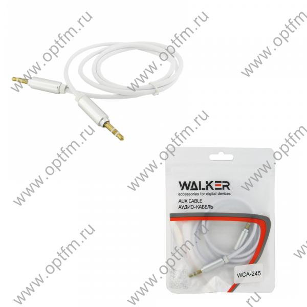 Кабель AUX WALKER WCA-245 с металлическими разъемами белый /пакет/