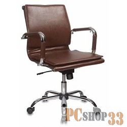 Кресло руководителя Бюрократ CH-993-Low/Brown низкая спинка коричневый искусственная кожа крестовина
