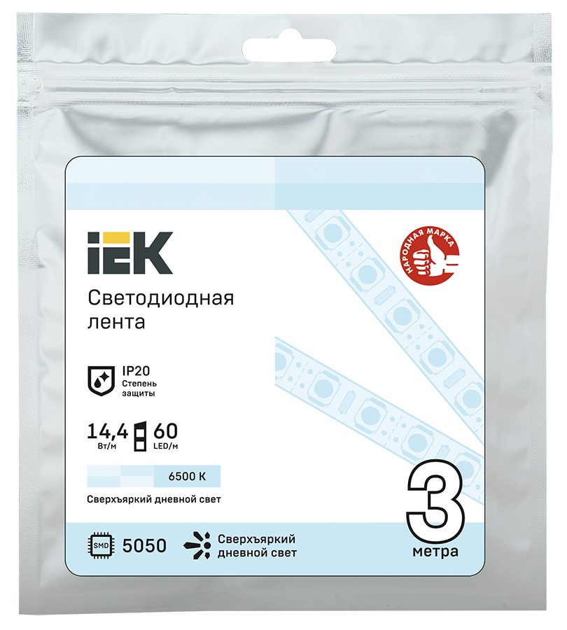 IEK LSR2-2-060-20-3-03 Лента LED 3м LSR-5050W60-14,4-IP20-12В