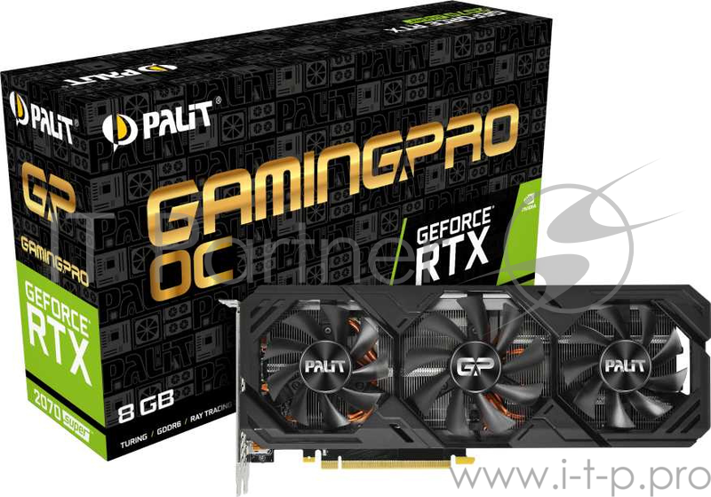 Видеокарта PALIT RTX2070SUPER GP OC 8G GDDR6 256bit 3-DP HDMI (NE6207ST19P2-180T)