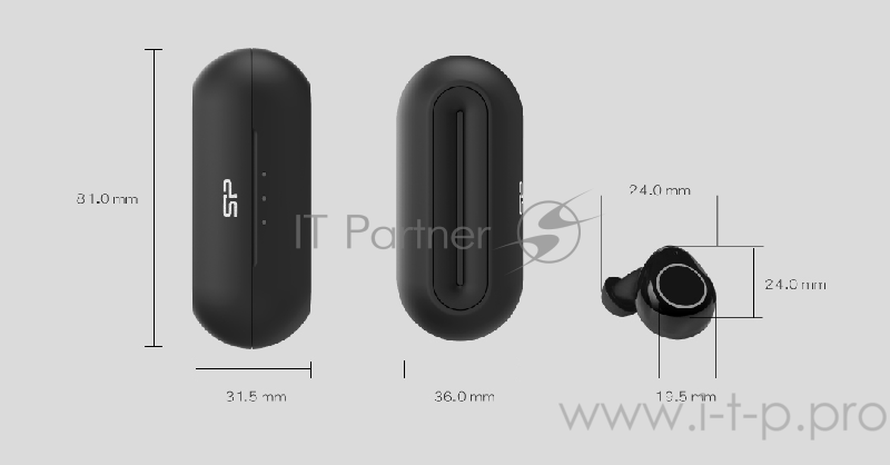 Наушники Silicon Power TWS BP82-Black вставные ( затычки) с микрофоном,91 дБ,16 Ом,BT 5.0,400 мАч, HSP / HFP / A2DP / AVRCP / SPP