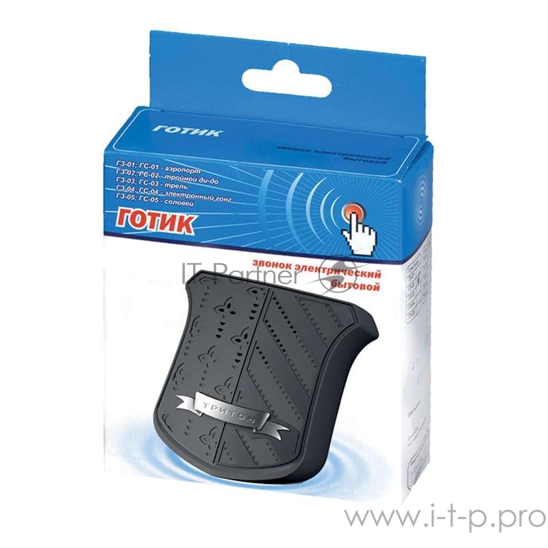 Звонок проводной Готик соловей 220В 80-90дБА черн./серебр. Тритон ГС-05
