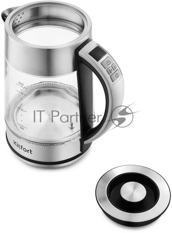 Чайник электрический Kitfort KT-690 1.7л. 2200Вт прозрачный (корпус: стекло)