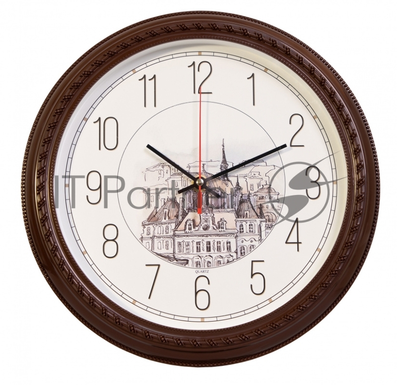 Часы настенные аналоговые Бюрократ WallC-R63P коричневый