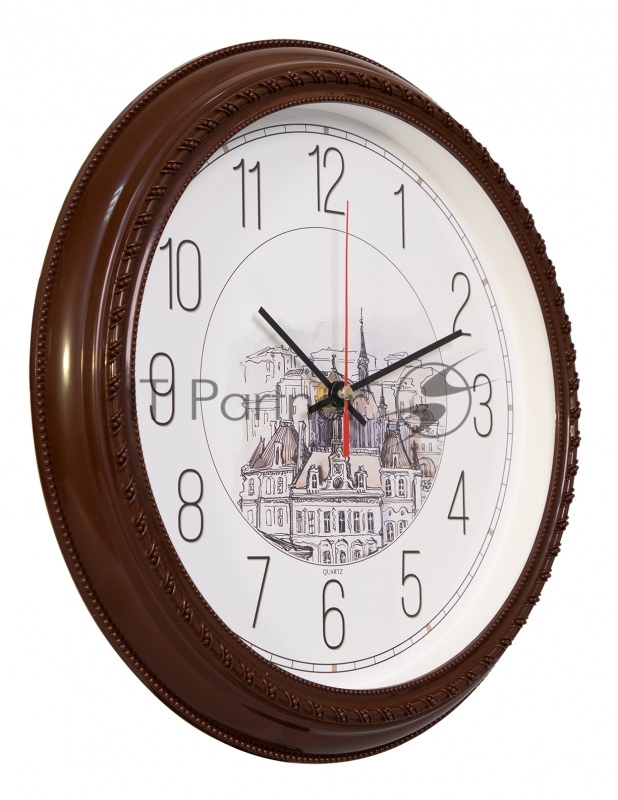 Часы настенные аналоговые Бюрократ WallC-R63P коричневый