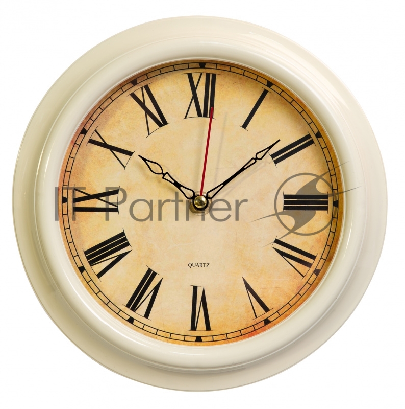 Часы настенные аналоговые Бюрократ WallC-R74P слоновая кость