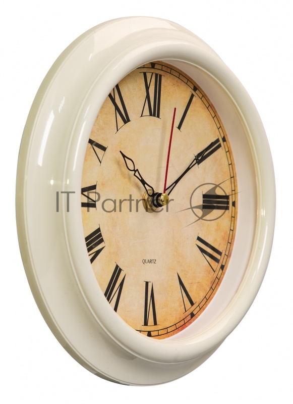 Часы настенные аналоговые Бюрократ WallC-R74P слоновая кость