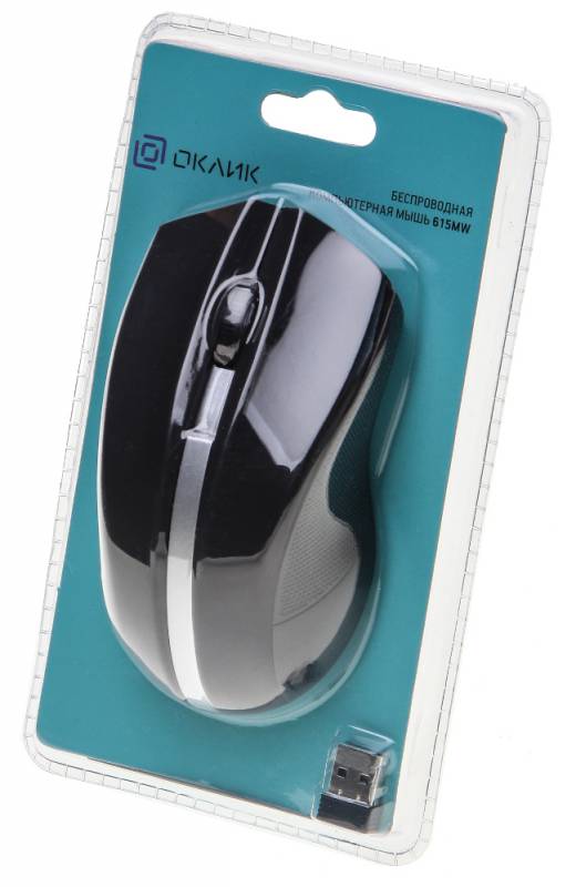 Мышь Oklick 615MW черный/серебристый оптическая (1200dpi) беспроводная USB (2but)