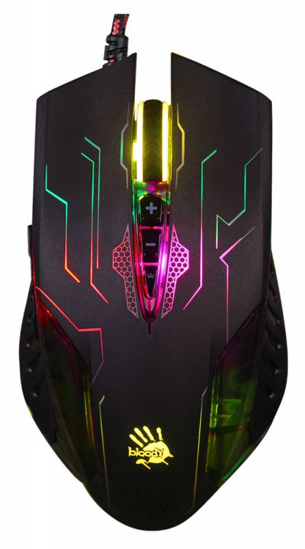 Мышь A4 Bloody Q51 черный/рисунок оптическая (3200dpi) USB игровая (8but)