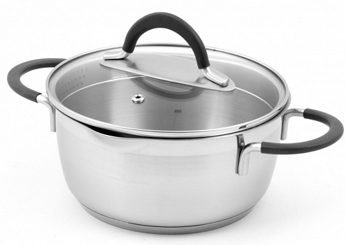 Кастрюля Tima ID-1614 с 2-мя носиками с крышкой 1,4 л ИДЕАЛ с силикон. ручками