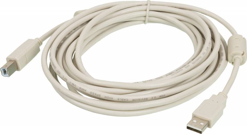 Кабель USB2.0 Ningbo USB A (m)/USB B (m) 5м феррит.кольца