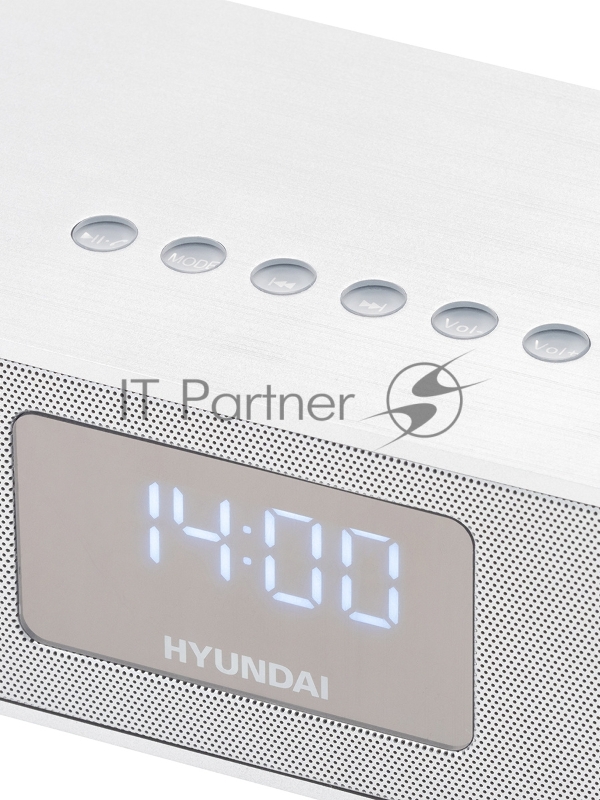 Радиобудильник Hyundai H-RCL360 белый LCD подсв:белая часы:цифровые FM