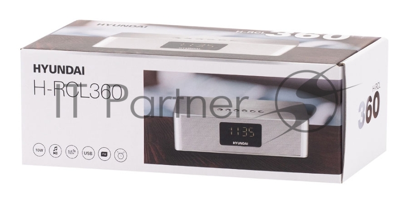 Радиобудильник Hyundai H-RCL360 белый LCD подсв:белая часы:цифровые FM