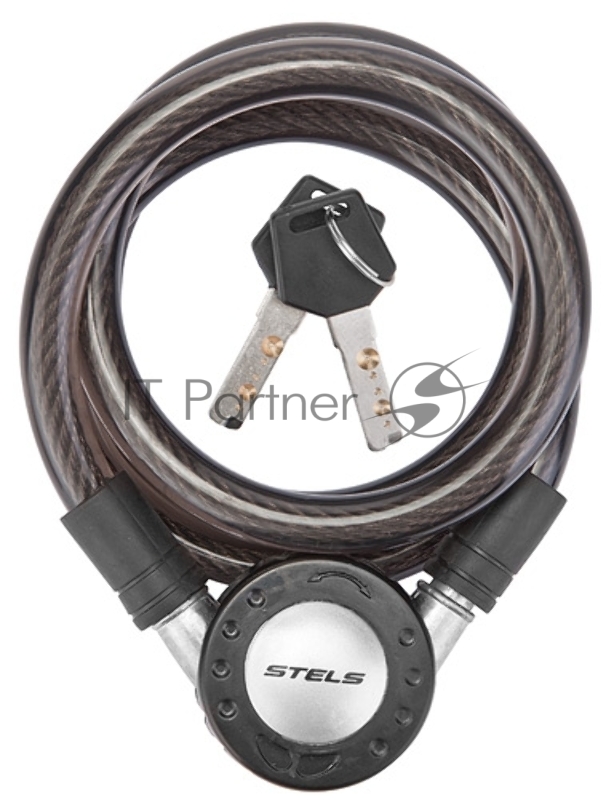 Трос-замок 87708 дл. 1200 мм, диам. 12 мм, чёрный Трос-замок 87708, трос 12х1200 мм, замок с ключами, цвет чёрный