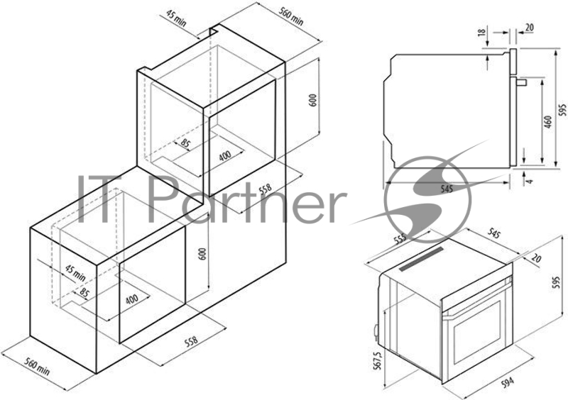Электрическая духовка Krona ESSENZA 60 BL