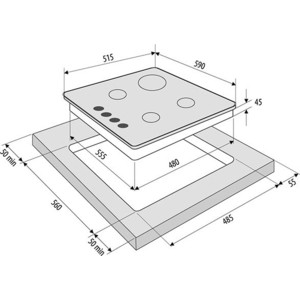 Варочная панель газовая Krona ORTICA 60 IX