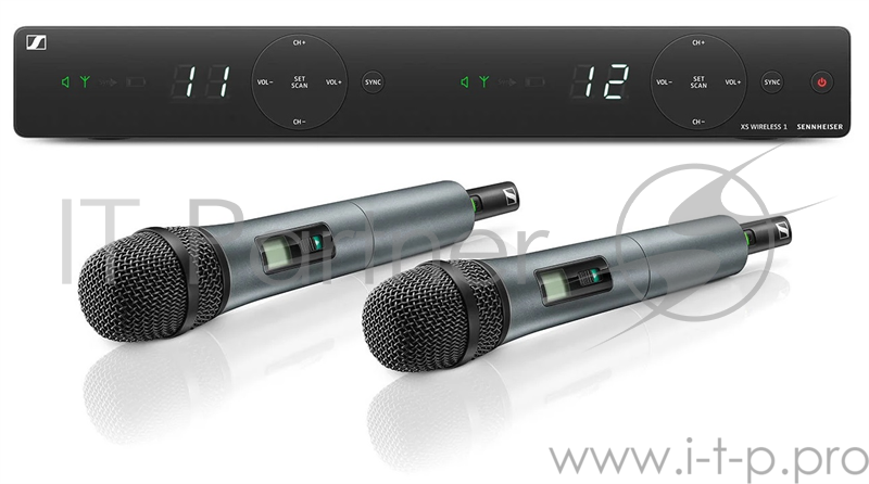 Радиосистема Sennheiser XSW 1-835 DUAL-A Вокальная РЧ-система, 548-572 МГц, 10 каналов, настольный двухканальный приёмник, два ручных передатчика с динамическим капсюлем (835), кардиоида.