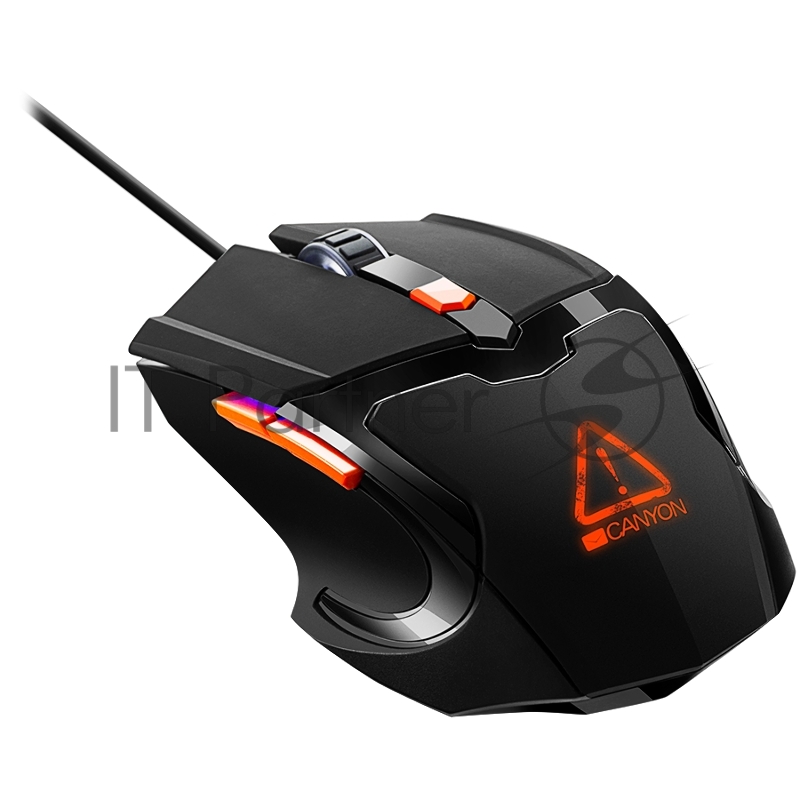 Мышь Optical Gaming Mouse with 6 programmable buttons, Pixart optical sensor, 4 levels of DPI and up to 3200, 3 million times key life, 1.65m PVC USB cable,rubber coating surface and colorful RGB lights, size:125*75*38mm, 140g