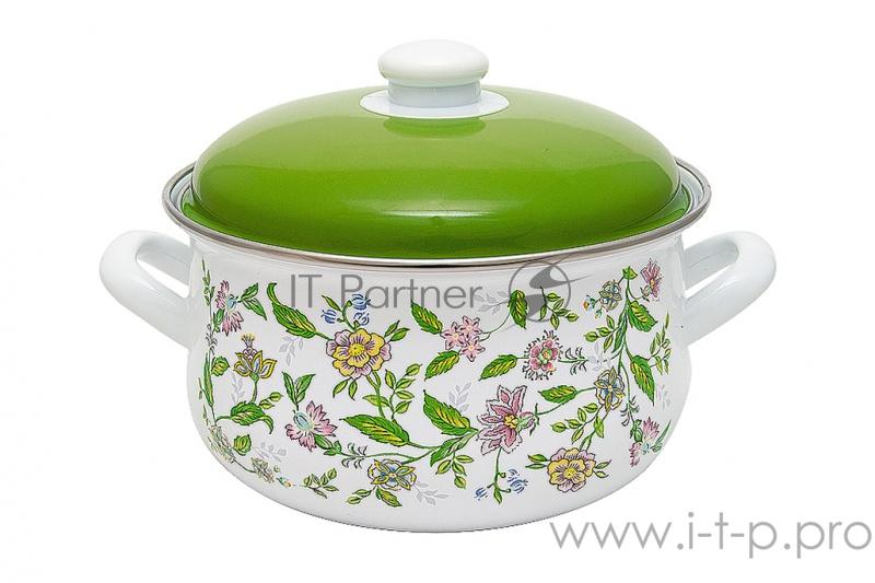 Кастрюля эмалированная МАРУСЯ/ MARUSYA 55/20, 4 л (бел.) Полевые цветы эмал. кр.