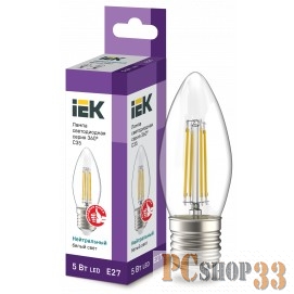 Iek LLF-C35-5-230-40-E27-CL Лампа LED C35 свеча прозр. 5Вт 230В 4000К E27 серия 360°