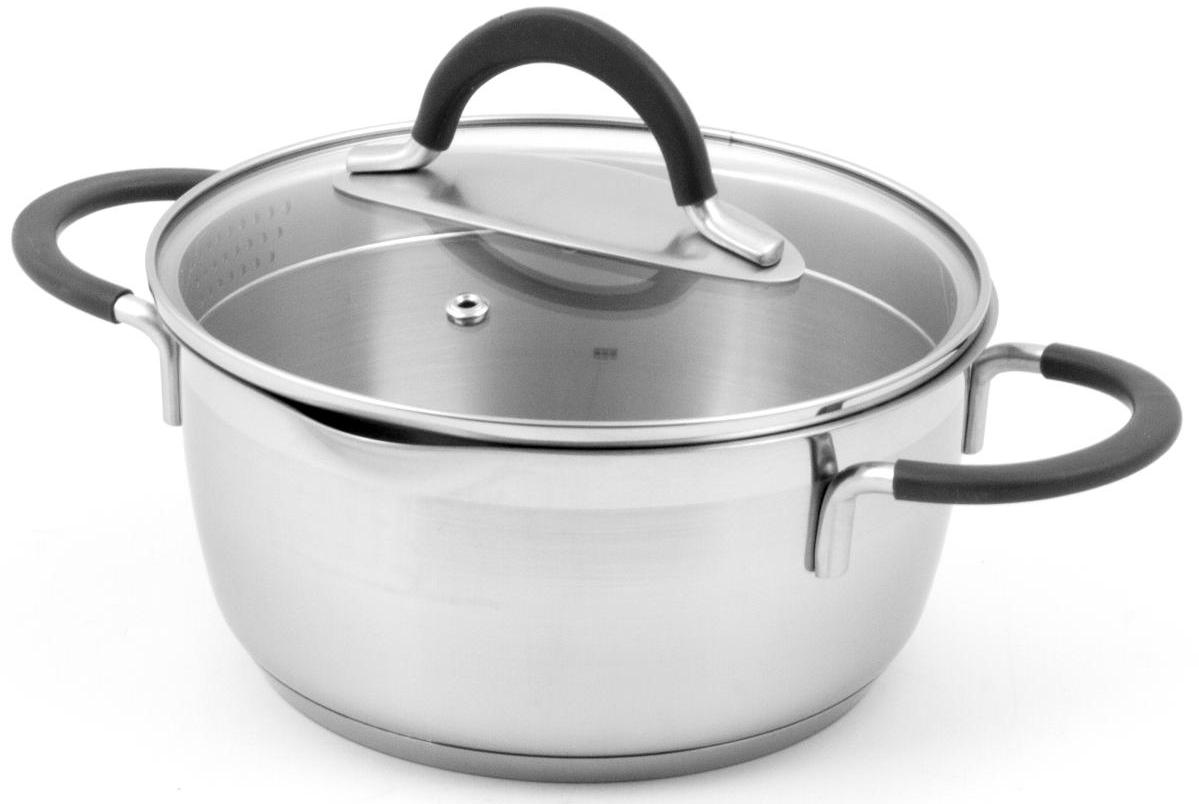 Кастрюля Tima ID-2449 с 2-мя носиками с крышкой 4,9 л ИДЕАЛ с силикон. ручками