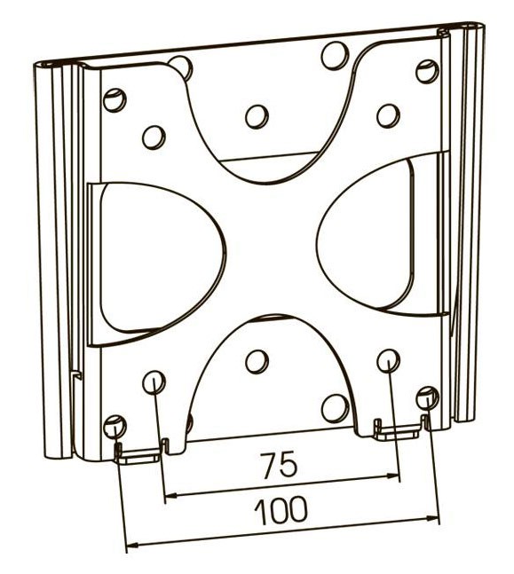 Кронштейн для телевизора Kromax VEGA-3 темно-серый 10-26 макс.25кг настенный фиксированный
